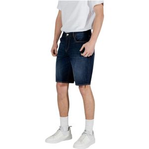 Armani Exchange, Korte broeken, Heren, Blauw, W24, Katoen, Heren Bermuda Shorts Lente/Zomer Collectie