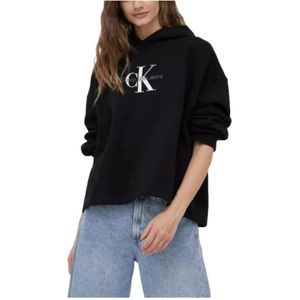 Calvin Klein, Sweatshirts & Hoodies, Dames, Zwart, S, Katoen, Dolce Gabbana Bourgondië Suede Ronde Teenpompen