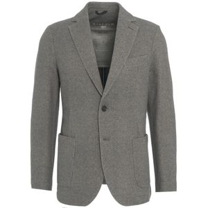 Circolo 1901, Jassen, Heren, Grijs, XL, Katoen, Blazer met Herringbone Patroon en Borstzak