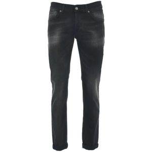 Dondup, Jeans, Heren, Zwart, W34, Denim, Skinny Fit Jeans met Logo Details
