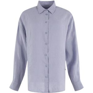 Moscow, Blauwe Butto Blouses Blauw, Dames, Maat:M