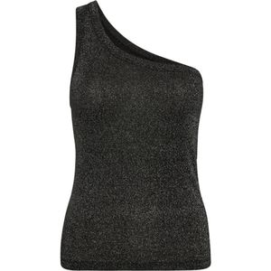 Co'Couture, Tops, Dames, Zwart, M, Asymmetrische Glitter Tank Top