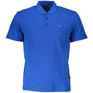 Napapijri, Tops, Heren, Blauw, S, Katoen, Elegant katoenen poloshirt met korte mouwen