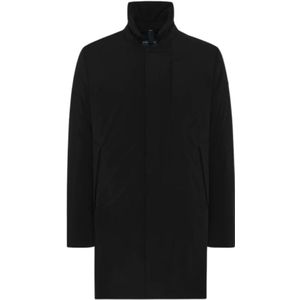 Duno, Zwarte Trenchcoat - Super Comfortabel, Lichtgewicht, Opvouwbaar Zwart, Heren, Maat:L