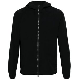 Herno, Sweatshirts & Hoodies, Heren, Zwart, XL, Zwarte waterafstotende hoodie