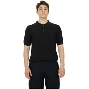 John Richmond, Tops, Heren, Zwart, XL, Katoen, Geborduurd Logo Polo Shirt Korte Mouw