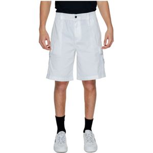 Calvin Klein Jeans, Korte broeken, Heren, Wit, L, Katoen, Heren Bermuda Shorts Lente/Zomer Collectie