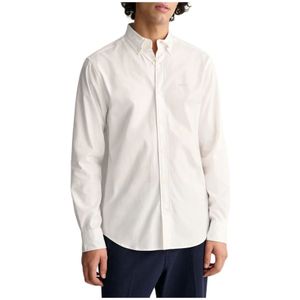 Gant, Overhemden, Heren, Wit, L, Katoen, Klassieke Pinpoint Oxford Overhemd