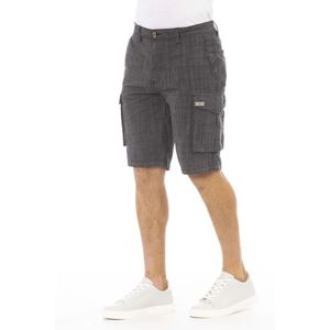 Baldinini, Korte broeken, Heren, Grijs, W30, Katoen, Trendy Zomer Heren Shorts met Logo