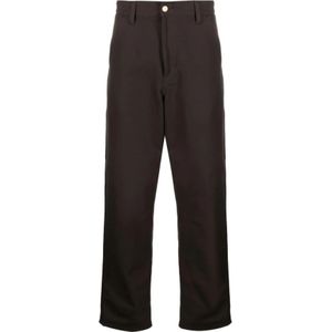 Carhartt Wip, Bruine Organische Katoenen Canvas Broek Bruin, Heren, Maat:W30