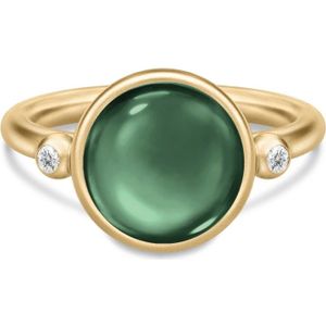 Julie Sandlau, Tijdloze Prime Ring met Turmalijn Kristal Groen, Dames, Maat:48 MM