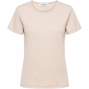 &Co Woman, Tops, Dames, Beige, XL, Katoen, Geribbeld Basis T-shirt