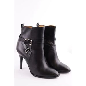 Ralph Lauren Pre-owned, Pre-owned, Dames, Zwart, 38 EU, Leer, Pre-owned Leather boots