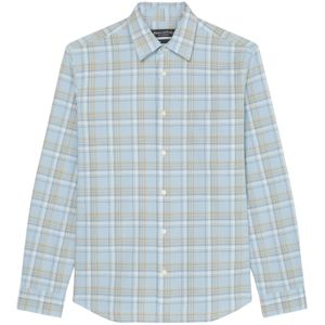 Marc O'Polo, Overhemden, Heren, Blauw, S, Katoen, Normaal shirt