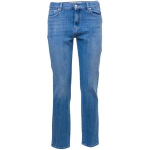 Roy Roger's, Hoge taille donkere wassing slim fit jeans Blauw, Heren, Maat:W27