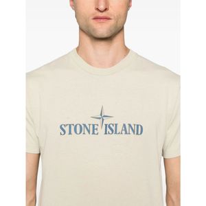 Stone Island, Tops, Heren, Beige, S, Katoen, Heren Beige T-Shirts & Polos