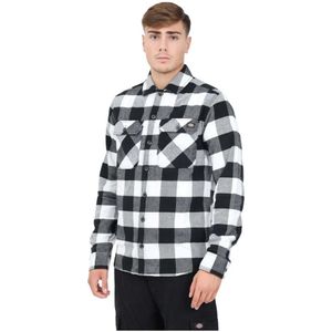 Dickies, Overhemden, Heren, Zwart, L, Katoen, Zwarte Button-Up Casual Overhemd