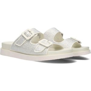 Mexx, Schoenen, Dames, Wit, 41 EU, Strass-bezaaide witte slippers Noraia