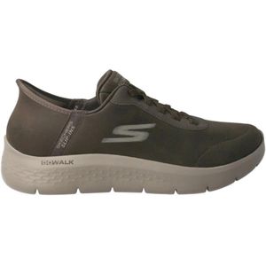 Skechers, Schoenen, Heren, Bruin, 41 EU, Bruine Flex Gebreide Sneaker