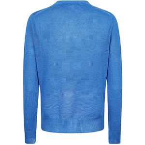 Max Mara Weekend, Truien, Dames, Blauw, S, Linnen, Blauwe Linnen Basic Top