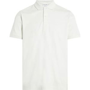 Calvin Klein, Glad Katoen Slim Fit Polo Wit, Heren, Maat:S