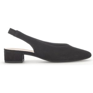 Gabor, Schoenen, Dames, Zwart, 37 EU, Leer, Zwarte Fluweel Leren Slingback Schoenen