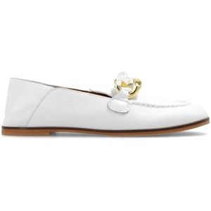 See by Chloé, Monyca leren loafers Wit, Dames, Maat:38 EU
