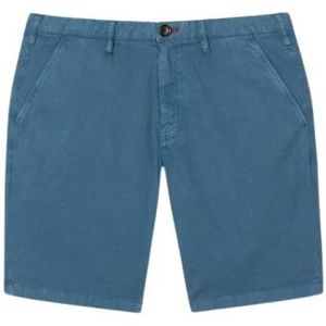 PS By Paul Smith, Blauwe Chino Short met Zebra Borduursel Blauw, Heren, Maat:W32