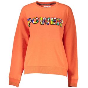 Desigual, Sweatshirts & Hoodies, Dames, Oranje, L, Katoen, Oranje Katoenen Trui met Logo