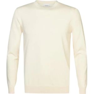 Profuomo, Sweatshirts & Hoodies, Heren, Wit, 2Xl, Katoen, Luxe Gebreide Trui in Off White