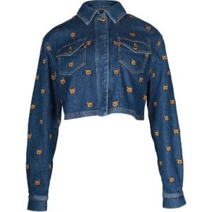 Moschino Pre-Owned, Pre-owned Cotton outerwear Blauw, Dames, Maat:L