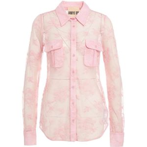 Aniye By, Kanten blouse met knoopsluiting Roze, Dames, Maat:M