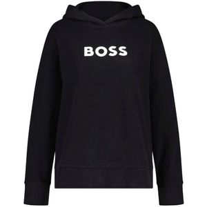 Hugo Boss, Sweatshirts & Hoodies, Heren, Zwart, XL, Katoen, Edelight Logo-Print Hoodie