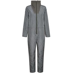 Soaked in Luxury, Gewatteerde jumpsuit met hoge hals en zakken Grijs, Dames, Maat:M