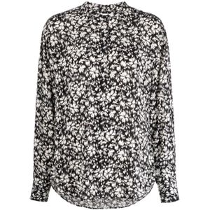 Isabel Marant Étoile, Blouses & Shirts, Dames, Veelkleurig, M, Zwart-wit bedrukte blouse