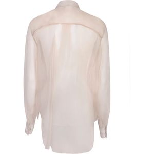 Brunello Cucinelli, Blouses & Shirts, Dames, Roze, M, Organza, Organza Shirt - Stijlvol en Elegant