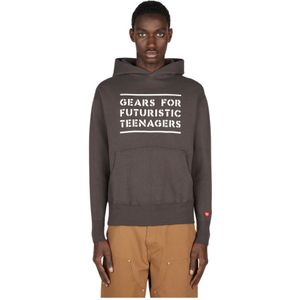 Human Made, Sweatshirts & Hoodies, Heren, Zwart, S, Katoen, Tekst Print Hoodie Sweater