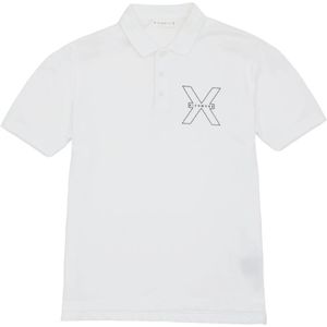 John Richmond, Tops, Heren, Wit, L, Katoen, Logo Polo Shirt Korte Mouw Knoop