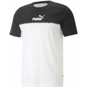 Puma, Tops, Heren, Zwart, L, Katoen, Bedrukt Logo Katoenen T-Shirt