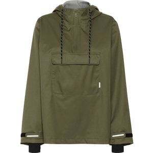 Cream, Jassen, Dames, Groen, M, Polyester, Groene Anorak Jas met Capuchon