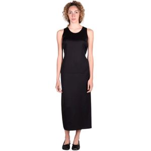 MM6 Maison Margiela, Viscose Jurken voor Vrouwen Zwart, Dames, Maat:M