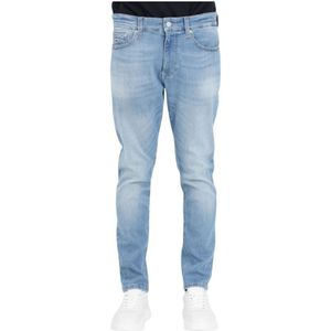 Tommy Jeans, Jeans, Heren, Blauw, W33, Denim, Vintage Slim Fit Denim Jeans