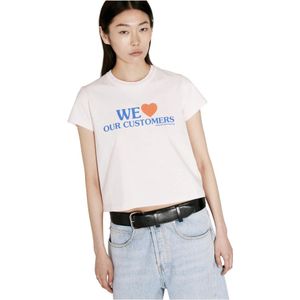 Alexander Wang, Tops, Dames, Roze, S, Katoen, T-Shirts