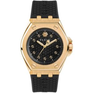 Philipp Plein, Extreme Lady Crystal Horloge Zwart, Dames, Maat:ONE Size