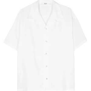 Séfr, Overhemden, Heren, Wit, M, Katoen, Witte Linnen Katoenen Shirt Dalian