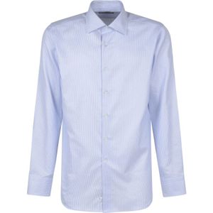 Canali, Overhemden, Heren, Blauw, XL, Katoen, Blauwe Overhemden voor Heren