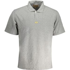 La Martina, Tops, Heren, Grijs, 3Xl, Katoen, Geborduurd Polo Shirt Grijs Katoen Korte Mouw