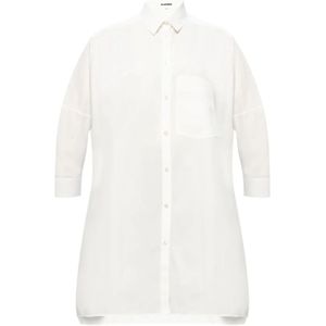 Jil Sander, Blouses & Shirts, Dames, Wit, M, Katoen, Oversized Katoenen Overhemd