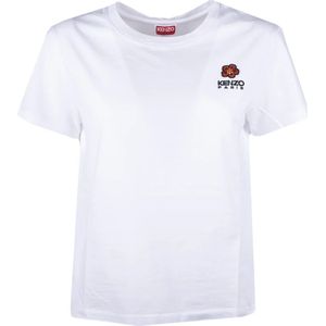 Kenzo, Tops, Dames, Wit, S, Katoen, Klassiek Crest Logo T-shirt