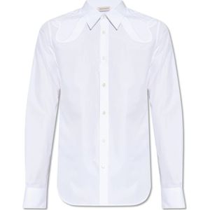 Alexander McQueen, Overhemden, Heren, Wit, M, Katoen, Katoenen shirt